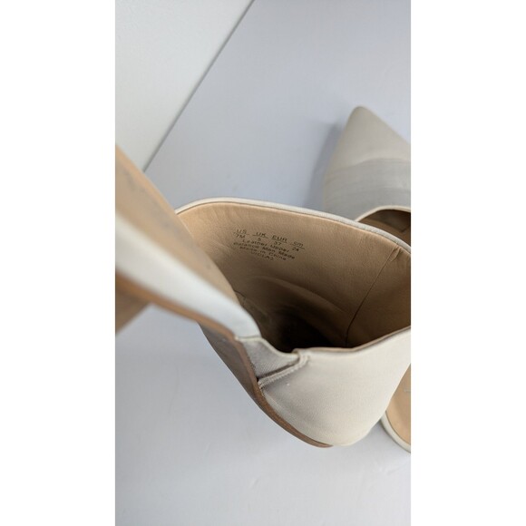 Franco Sarto Visa Mule Heel Slip On Pointed Toe White Leather Womens - Sz 7M - Picture 9 of 9